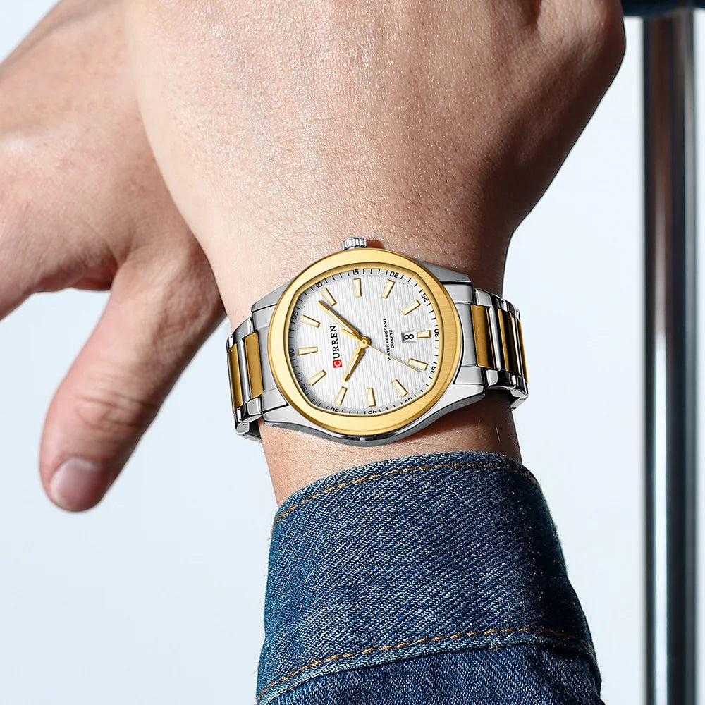 Curren 8474 New Arrival Man Casual Watch Simple Waterproof Luminous Date Men Business Stainless Steel Strap Quartz Men's Watches